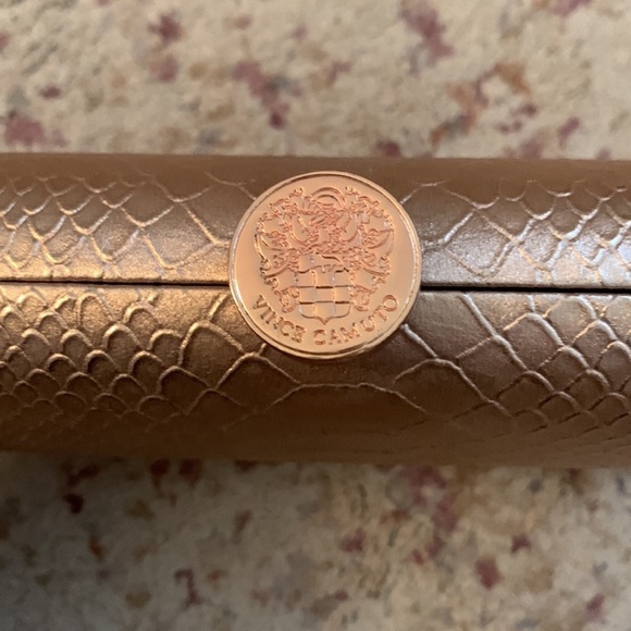 Vince Camuto Rose Gold Faux Snakeskin Clutch - Picture 2 of 8